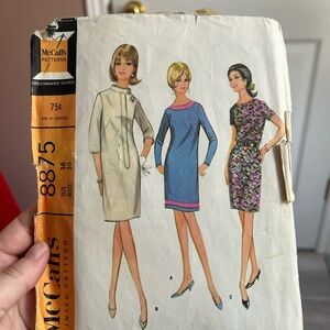 5/$25 Women's Dress Pattern McCall 8875 sew pattern kit 1967 🪡